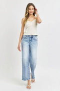 RISEN Full Size Tummy Control High Rise Crop Wide Leg Jeans - Hovatok