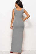 Scoop Neck Wide Strap Maxi Dress - Hovatok