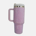Rhinestone Stainless Steel Tumbler with Straw - Hovatok