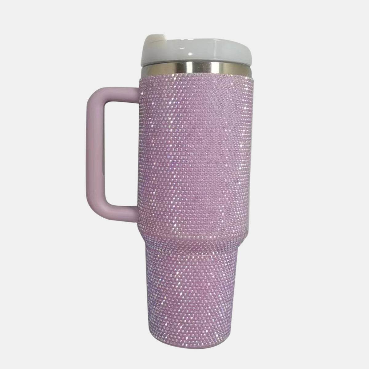 Rhinestone Stainless Steel Tumbler with Straw - Hovatok