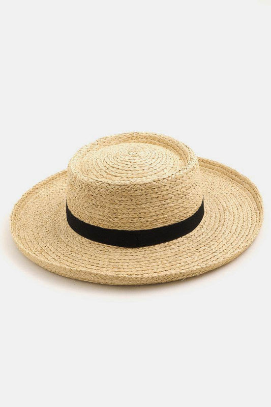Fame Wide Brim Straw Weave Hat - Hovatok