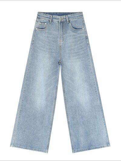 Wide Leg Jeans with Pockets - Hovatok
