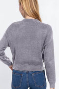 ACTIVE BASIC V-Neck Button Up Long Sleeve Knit Cardigan - Hovatok