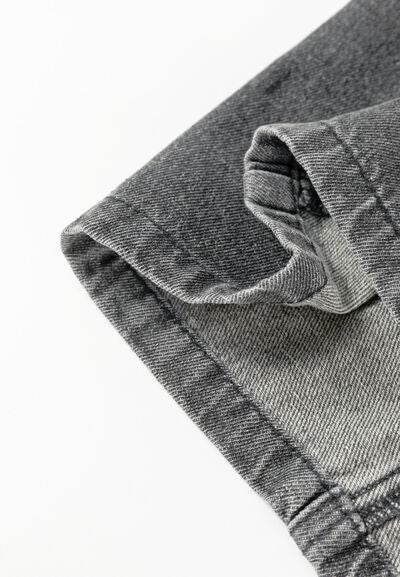 Wide Strap Button Down Denim Overall Dress - Hovatok