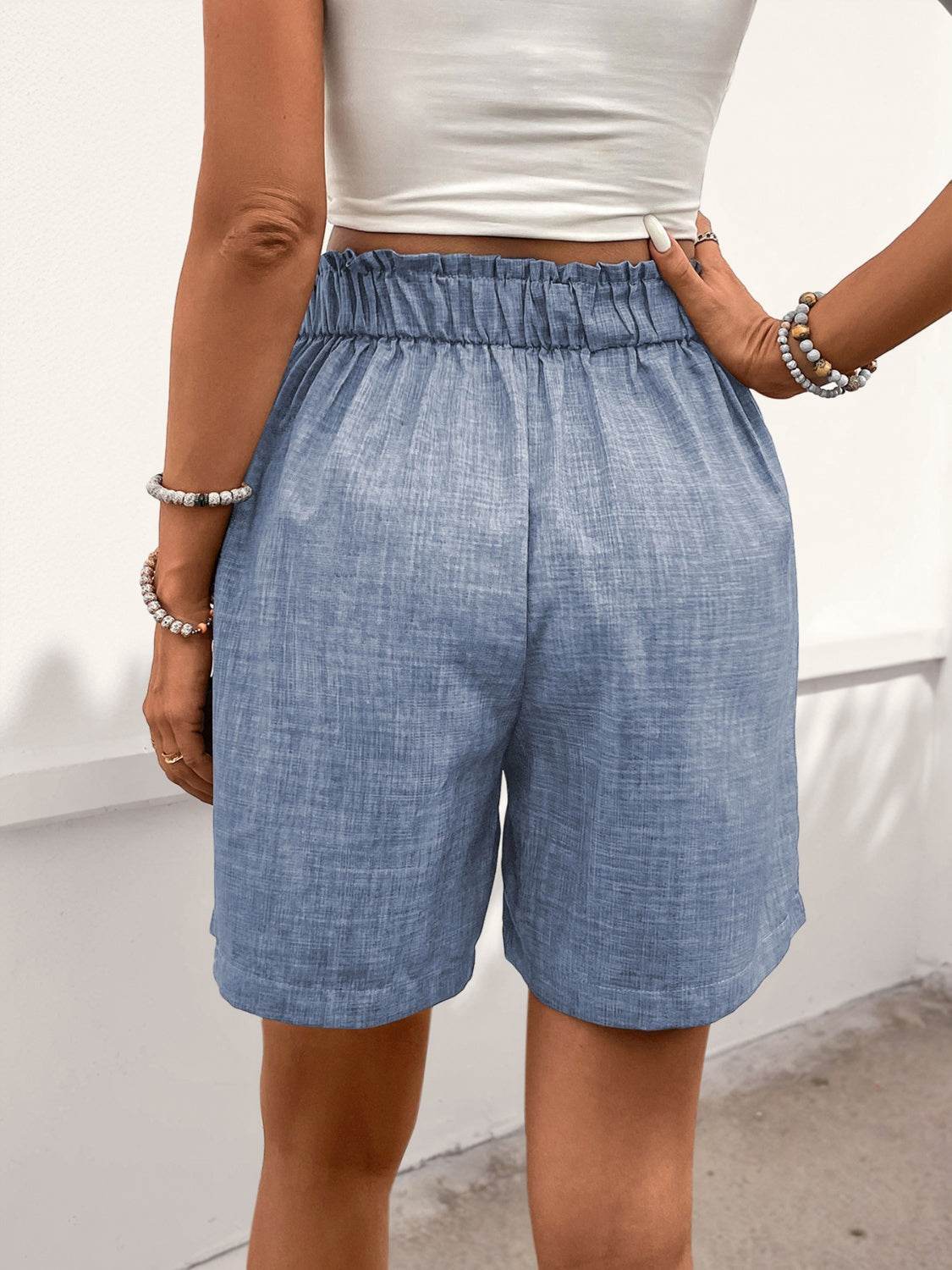 Perfee Frill Shorts with Pockets - Hovatok