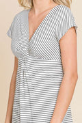 Culture Code Full Size Striped Twisted Detail Dress - Hovatok