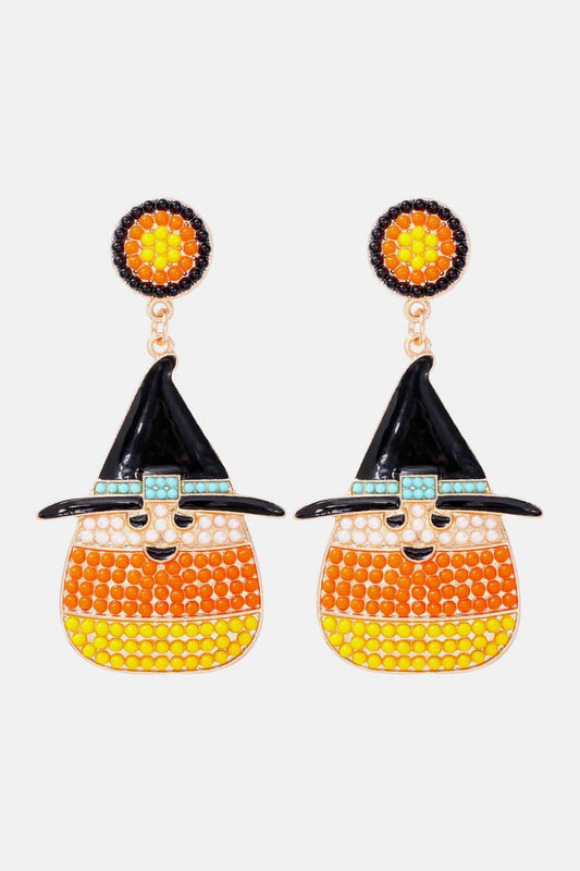 Witch's Hat Shape Synthetic Pearl Dangle Earrings - Hovatok