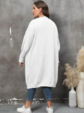 Plus Size Long Sleeve Pocketed Cardigan - Hovatok