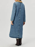 Pocketed Button Up Denim Jacket with Fur Lining - Hovatok