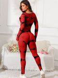Scoop Neck Long Sleeve Active Jumpsuit - Hovatok