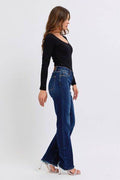 Judy Blue Full Size Raw Hem Straight Leg Jeans - Hovatok
