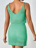 Openwork V-Neck Sleeveless Cover Up Dress - Hovatok