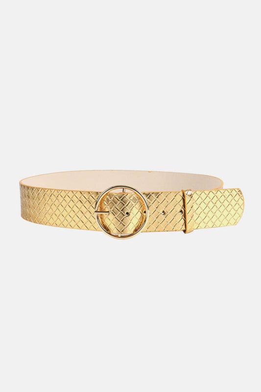 PU Leather Circle Shape Buckle Belt - Hovatok