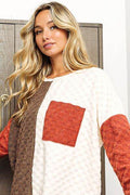 BiBi Color Block Brushed Checker Top - Hovatok