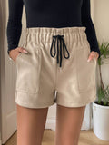 Perfee Frill Drawstring Shorts with Pockets - Hovatok