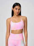Millennia Crisscross Back Scoop Neck Active Cami with Detachable Chest Pads - Hovatok