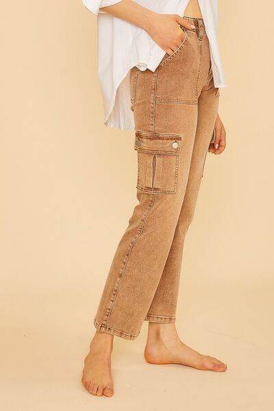 Annie Wear Straight Leg Jeans with Cargo Pockets - Hovatok