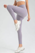 Wide Waistband Slim Fit Active Leggings - Hovatok