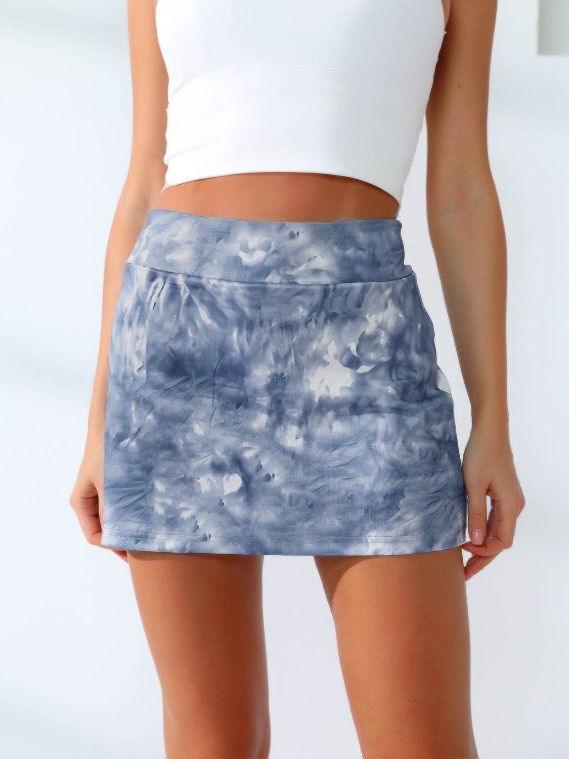 Quick-Dry Tie-Dye Wide Waistband Active Tennis Skirt - Hovatok