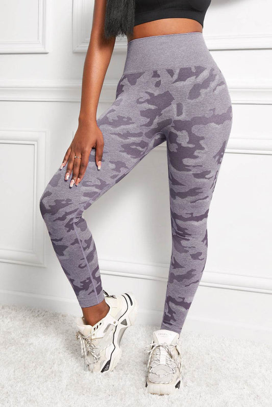 Camo Print Seamless High Waist Yoga Leggings - Hovatok