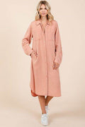 Mittoshop Button Down Long Sleeve Shirt Dress - Hovatok