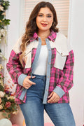 Plus Size Plaid Collared Neck Long Sleeve Shirt - Hovatok