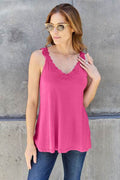 Basic Bae Full Size Lace Detail V-Neck Cutout Cami - Hovatok