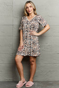 MOON NITE Quilted Quivers Button Down Sleepwear Dress - Hovatok