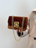 Solid Color Chain Shoulder Bag - Hovatok