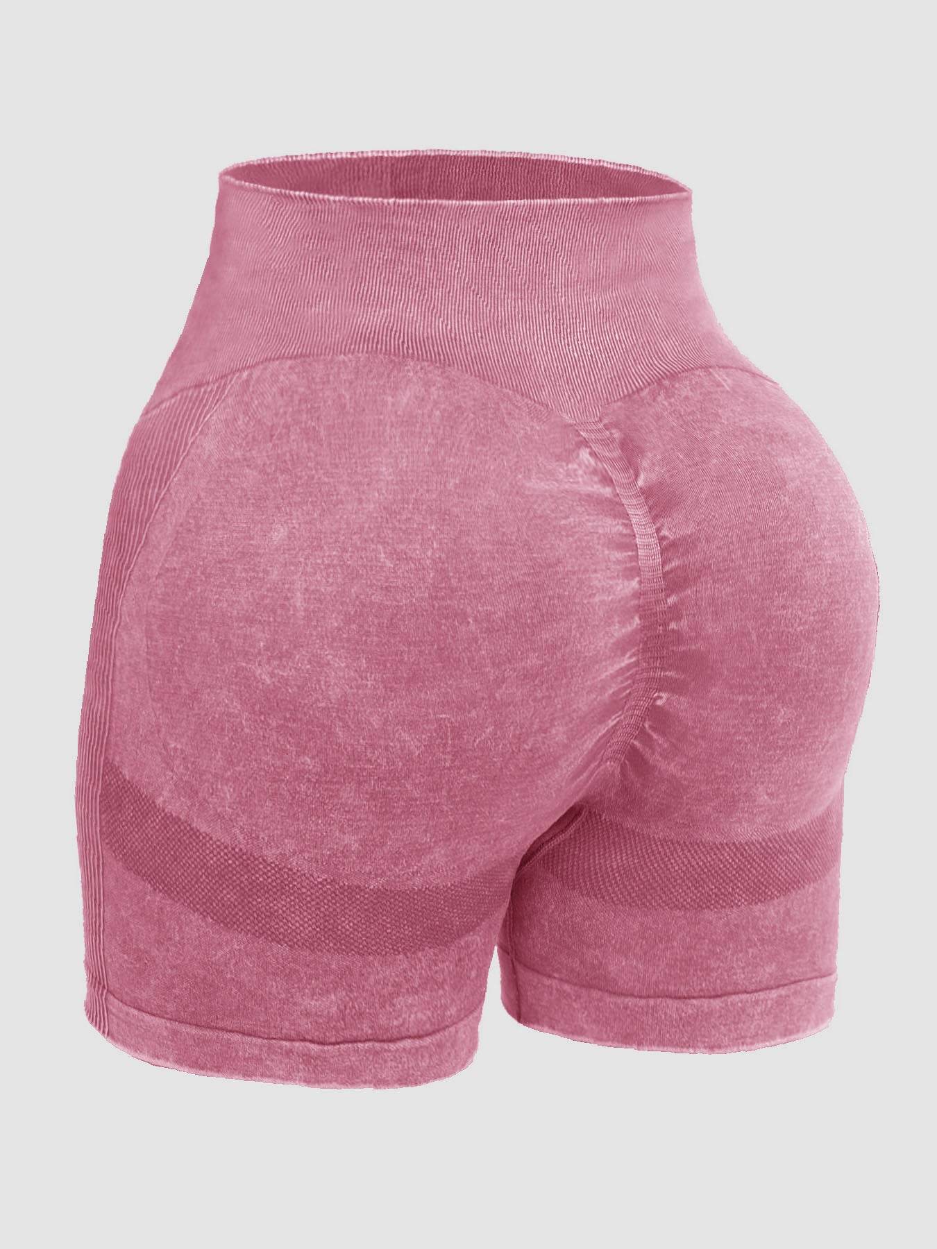 Washed High Waist Active Shorts - Hovatok