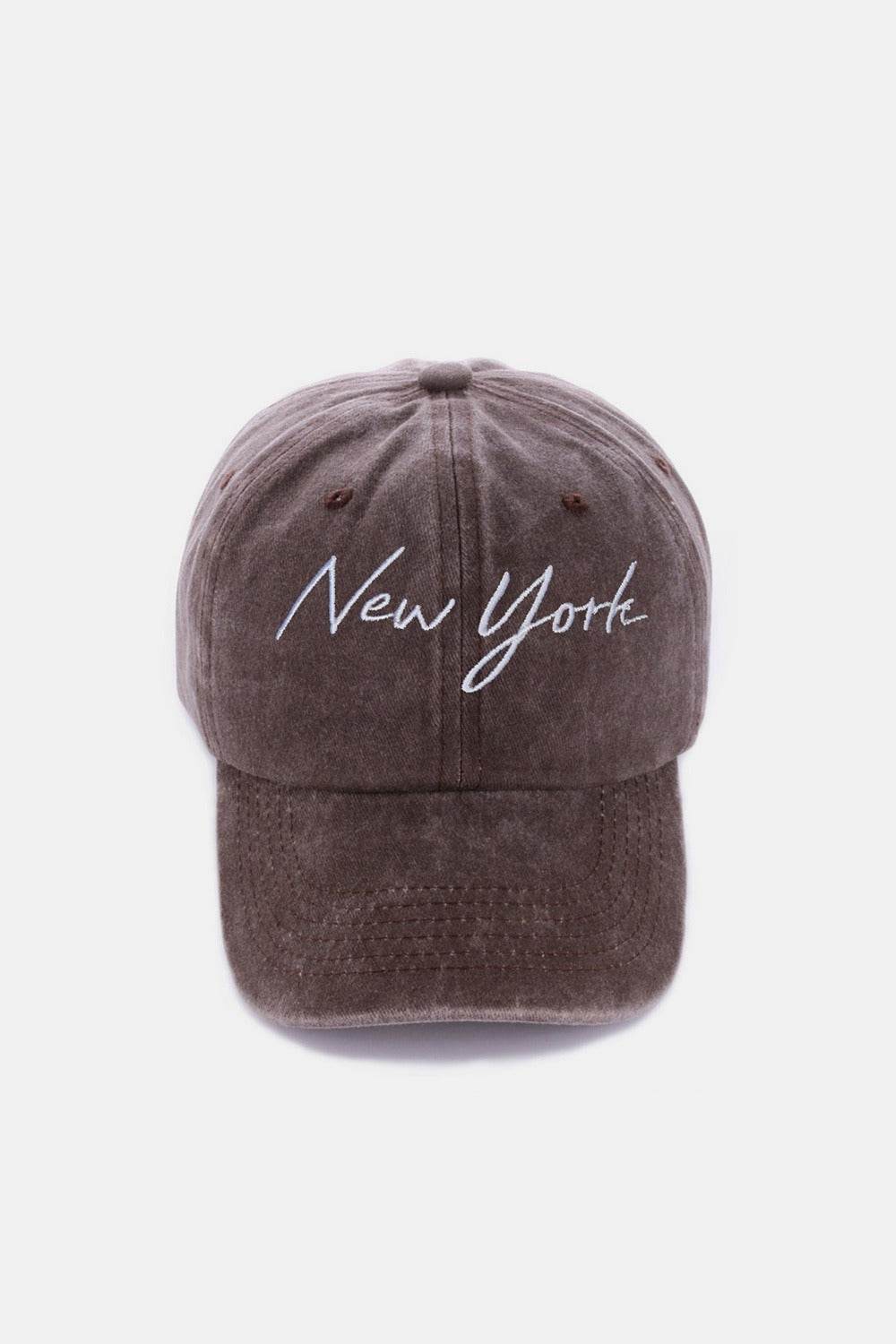 Zenana Washed Embroidered City Baseball Cap - Hovatok