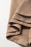 Textured Tiered Edge High Waist Shorts - Hovatok