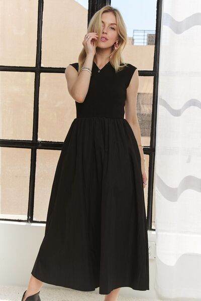 ADORA V-Neck Cap Sleeve Dress - Hovatok