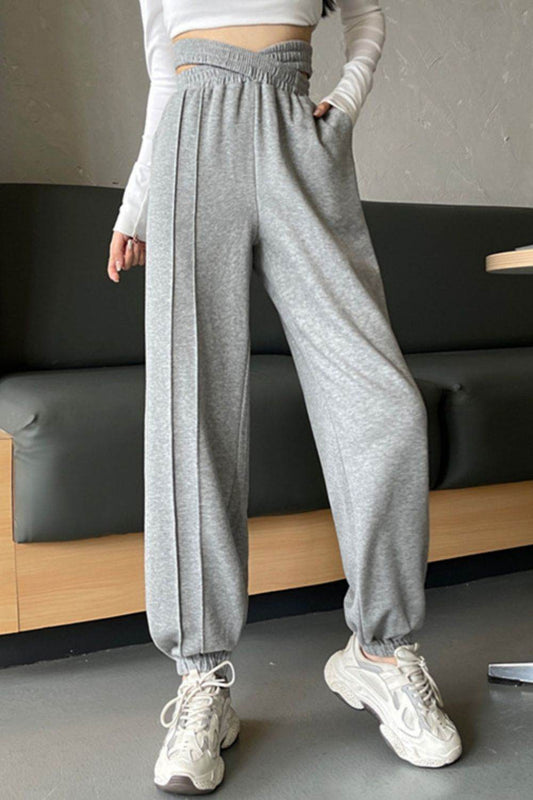 Crisscross Long Sweatpants - Hovatok
