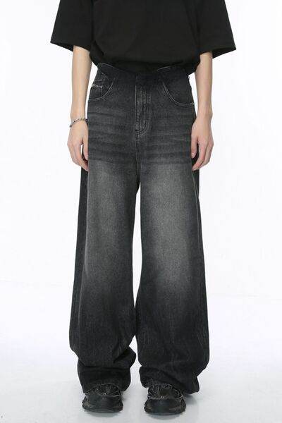 Wide Leg Jeans with Pockets - Hovatok