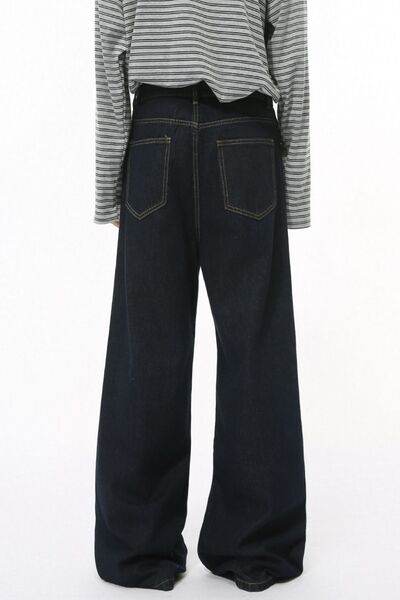 Wide Leg Jeans with Pockets - Hovatok