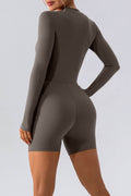 Half Zip Long Sleeve Active Romper - Hovatok