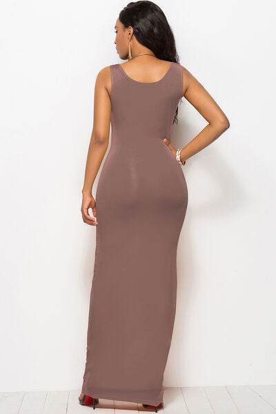 Scoop Neck Wide Strap Maxi Dress - Hovatok