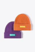 NEWYORK Patch Rib-Knit Cuffed Beanie - Hovatok
