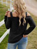 Full Size Cutout Cold Shoulder Blouse - Hovatok