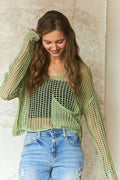 ADORA Crochet Long Sleeve Knit Cover Up with Big Pocket - Hovatok