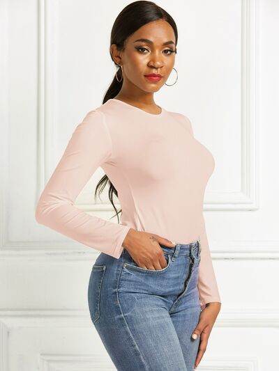 Round Neck Long Sleeve Bodysuit - Hovatok