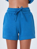 Drawstring Solid Color Shorts with Pockets - Hovatok