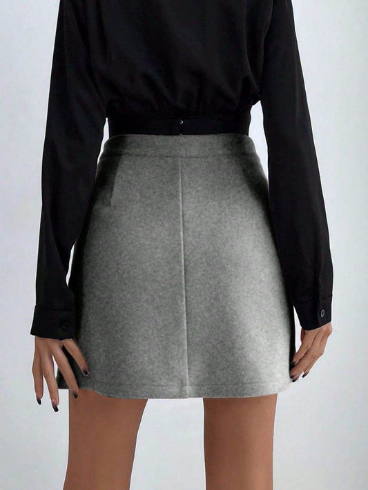 Buttoned Mini Skirt - Hovatok