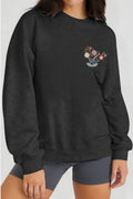 Simply Love Full Size Flower Graphic Sweatshirt - Hovatok