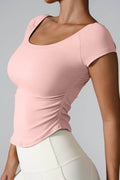 Round Neck Short Sleeve Active T-Shirt - Hovatok