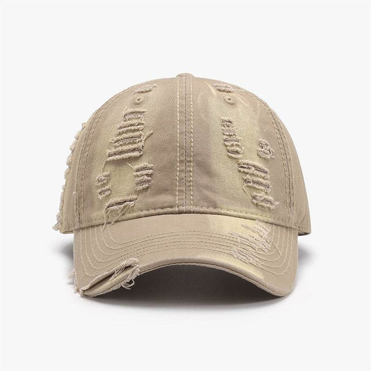 Distressed Adjustable Cotton Baseball Cap - Hovatok