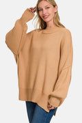 Zenana Side Sit Oversize Sweater - Hovatok
