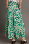Umgee Full Size Mixed Print High Waist Wide Leg Pants Plus Size - Hovatok