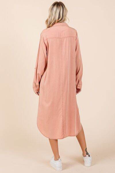 Mittoshop Button Down Long Sleeve Shirt Dress - Hovatok